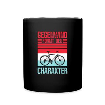Gegenwind formt den Charakter - Tasse einfarbig - Schwarz - Vorne