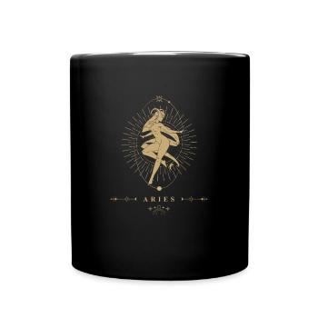 Widder Sternzeichen - Tasse einfarbig - Schwarz - Vorne
