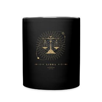 Waage Sternzeichen - Tasse einfarbig - Schwarz - Vorne