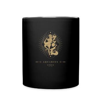 Wassermann Sternzeichen - Tasse einfarbig - Schwarz - Vorne