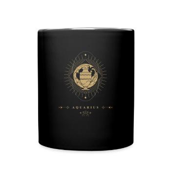 Wassermann Wassermänner Sternzeichen - Tasse einfarbig - Schwarz - Vorne