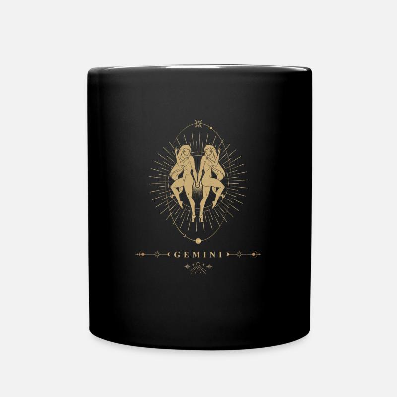 Zwilling Sternzeichen - Tasse einfarbig - Schwarz