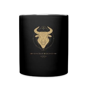 Stier Sternzeichen - Tasse einfarbig - Schwarz - Vorne