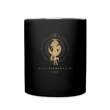 Stiere Stier Sternzeichen - Tasse einfarbig - Schwarz - Vorne