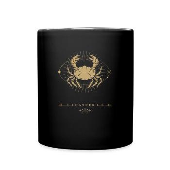 Krebs Sternzeichen - Tasse einfarbig - Schwarz - Vorne