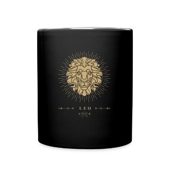 Löwe Sternzeichen - Tasse einfarbig - Schwarz - Vorne