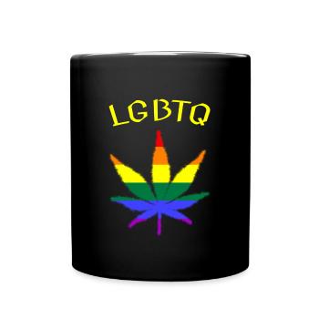 Pride, LGBTQ, LGBT, Schwul, Ganja - Tasse einfarbig - Schwarz - Vorne