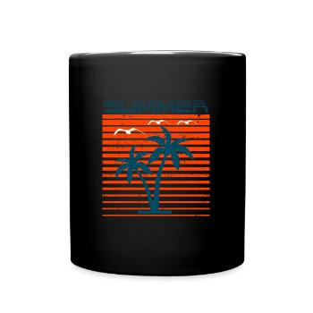 Sommer Palmen - Tasse einfarbig - Schwarz - Vorne