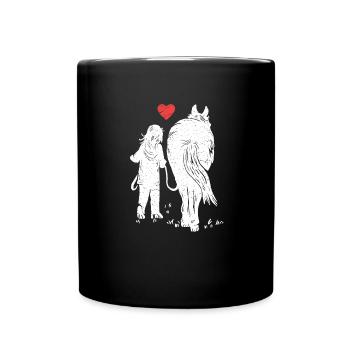 Liebe zu Pferde & Pony - Tasse einfarbig - Schwarz - Vorne