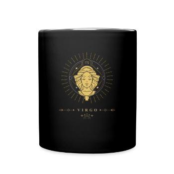 Jungfrau Virgo Sternzeichen - Tasse einfarbig - Schwarz - Vorne
