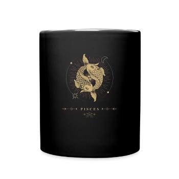 Fisch Pisces Sternzeichen - Tasse einfarbig - Schwarz - Vorne