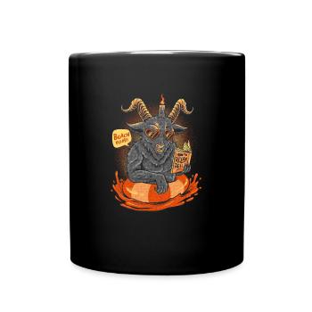 Relax in Hell - Beach Please Devil - Tasse einfarbig - Schwarz - Vorne
