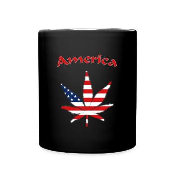 America, USA, United States of America - Tasse einfarbig - Schwarz - Vorne