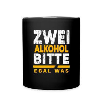 Bier Biergarten Trinkspruch Bierbauch - Tasse einfarbig - Schwarz - Vorne
