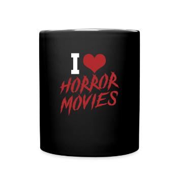 Ich liebe Horrorfilme - Tasse einfarbig - Schwarz - Vorne