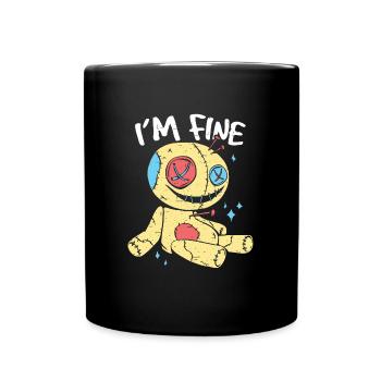 Mir gehts gut - I´m fine - Tasse einfarbig - Schwarz - Vorne