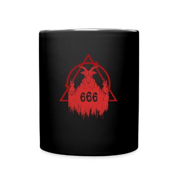 Rock with the Devil - 666 - Tasse einfarbig - Schwarz - Vorne