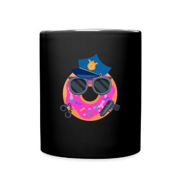 Donut Police Officer - Funny - Tasse einfarbig - Schwarz - Vorne