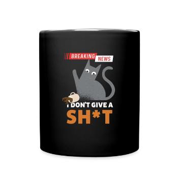 Breaking News: IDGAF - Tasse einfarbig - Schwarz - Vorne