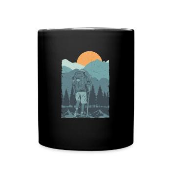 Wandern Hiking - berg Liebe - Tasse einfarbig - Schwarz - Vorne
