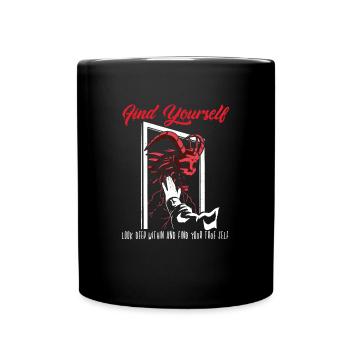 Love & Find your True Self - Fun - Tasse einfarbig - Schwarz - Vorne