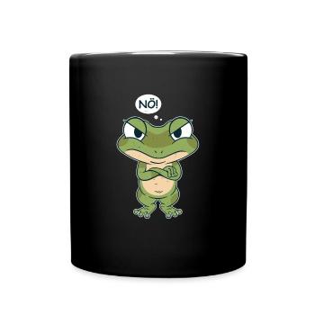 Frosch sagt Nein - Grumpy Frog - Tasse einfarbig - Schwarz - Vorne