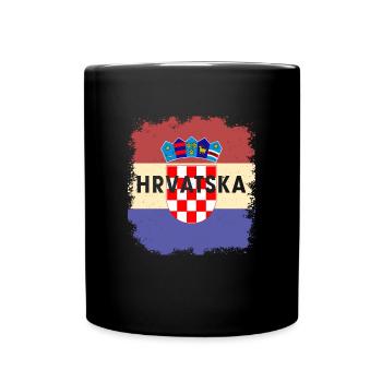 Croatie Croates Origine Lieu de naissance Drapeau - Mug uni - noir - Devant