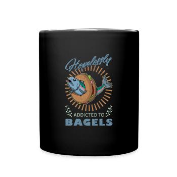 Cuisine juive Saumon Bagel Israël Casher - Mug uni - noir - Devant
