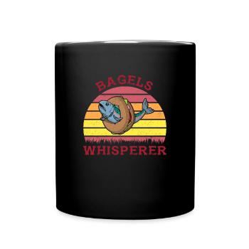 Saumon casher sur Bagel disant nourriture israélienne - Mug uni - noir - Devant