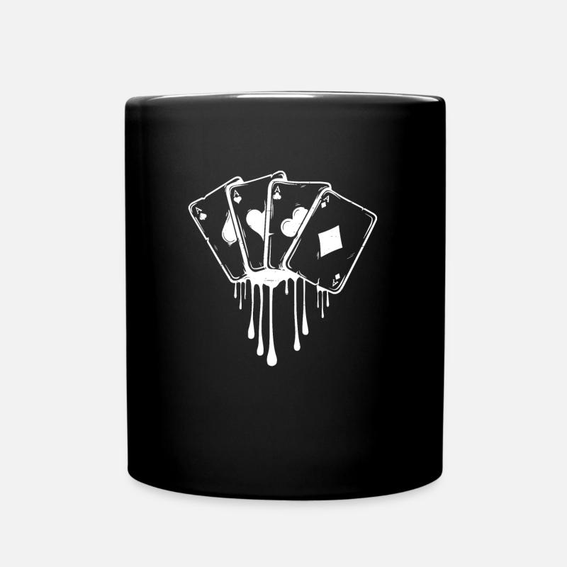 Poker Karten Texas Hold’em - Tasse einfarbig - Schwarz