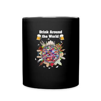 Drink Beer around the World Tour - Tasse einfarbig - Schwarz - Vorne