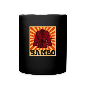 Sambo wrestling martial arts fighters martial artists - Full Colour Mug - black - Front