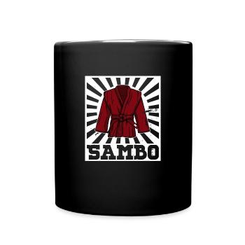 Sambo Ringen Kampfsport Kämpfer Kampfsportler - Tasse einfarbig - Schwarz - Vorne