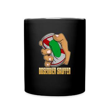 Bierliebhaber Dosenbier Alkohol Party Trinker - Tasse einfarbig - Schwarz - Vorne