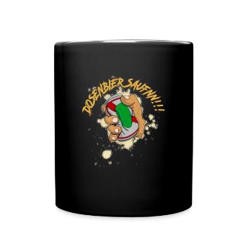 Dosenbier Party Saufen Bier Biertrinker Alkohol - Tasse einfarbig - Schwarz - Vorne