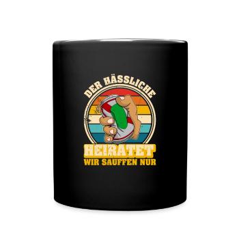 Dosenbier Bier Geschenk Alkohol Saufen Bierdosen - Tasse einfarbig - Schwarz - Vorne