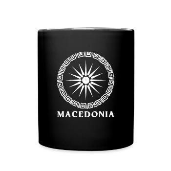 Mazedonien Herkunft Balkan Skopje Urlaub Flagge - Tasse einfarbig - Schwarz - Vorne