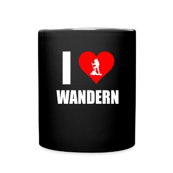 Wandern - Tasse einfarbig - Schwarz - Vorne