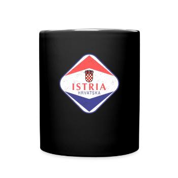 Istrien Hrvatska Kroatien Balkan Reise Urlaub Flag - Tasse einfarbig - Schwarz - Vorne