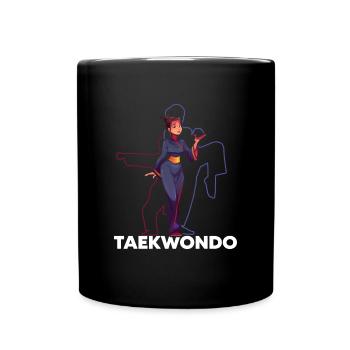 Taekwondo-girl Kampfkunst geisha "tae kwon do" - Tasse einfarbig - Schwarz - Vorne