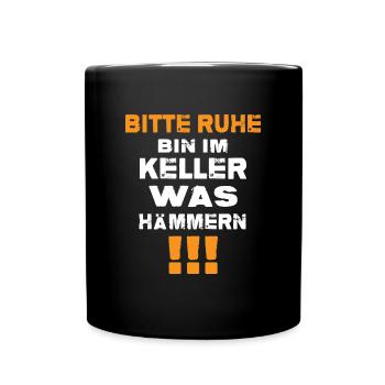 Handwerker DIY Reparatur Heimwerker "der Hammer" - Tasse einfarbig - Schwarz - Vorne
