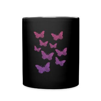 Schmetterling, Butterfly - Tasse einfarbig - Schwarz - Vorne