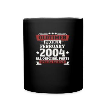 20. Geburtstag Oldtimer Februar Jahrgang 2004 - Tasse einfarbig - Schwarz - Vorne