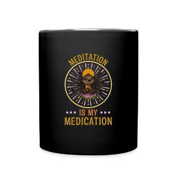 Yoga Zen Faultier Buddha Lotus Meditation - Tasse einfarbig - Schwarz - Vorne