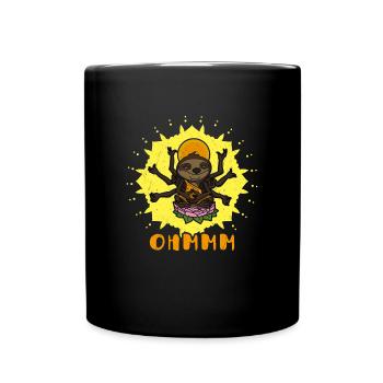 Faultier Yoga Faultier Lotus Buddha Meditation - Tasse einfarbig - Schwarz - Vorne