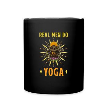 Faultier Yoga Namaste Meditation Lotus Niedlich - Tasse einfarbig - Schwarz - Vorne
