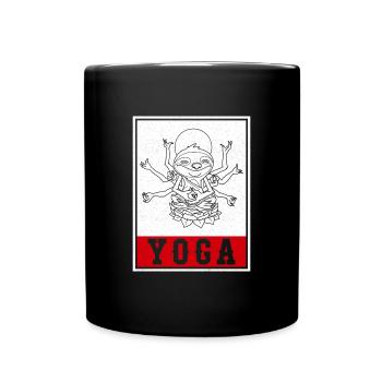 Niedlich Yoga Lotus Namaste Buddha Yogalehrer - Tasse einfarbig - Schwarz - Vorne