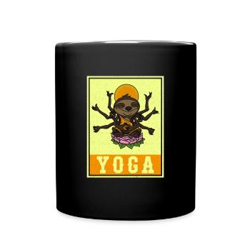 Cute Yoga Lotus Namaste Buddha Yoga Teacher - Full Colour Mug - black - Front