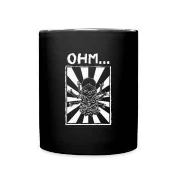 Lotus Posa Faultier Namaste Buddha Zen Fitness - Tasse einfarbig - Schwarz - Vorne