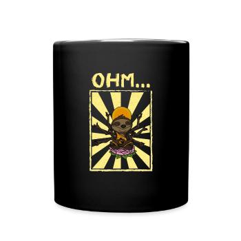 Lotus Posa Faultier Namaste Buddha Zen Fitness - Tasse einfarbig - Schwarz - Vorne